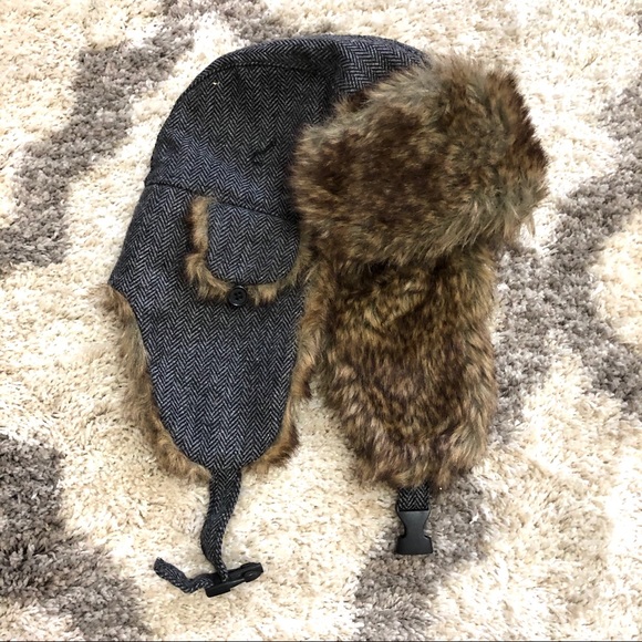 herringbone trapper hat